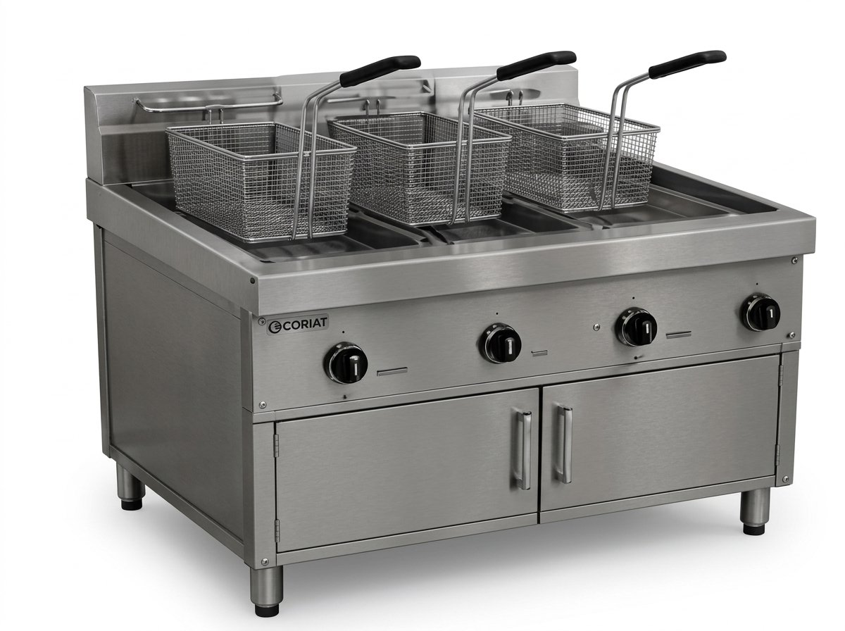FREIDORA TRIPLE CON GABINETE NIKINOX