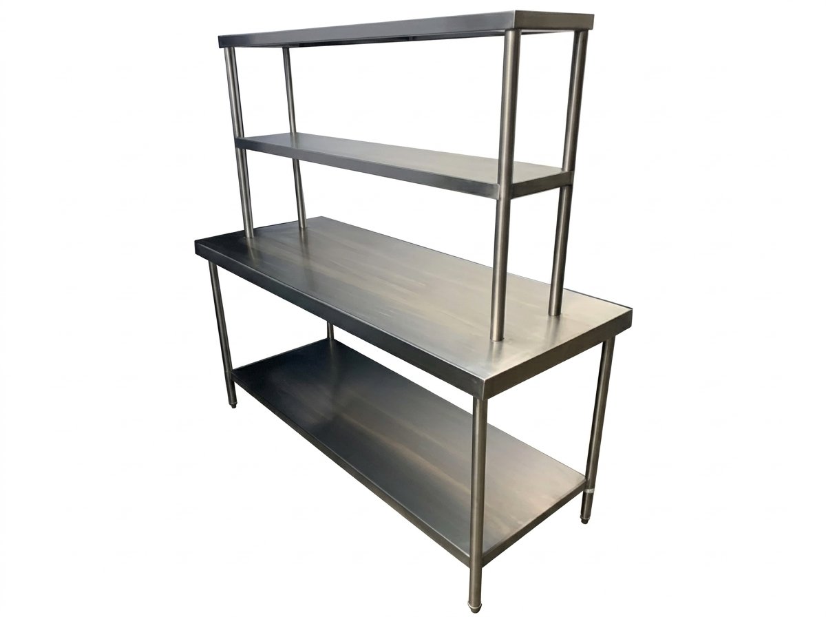 Mesa con repisa NIKINOX