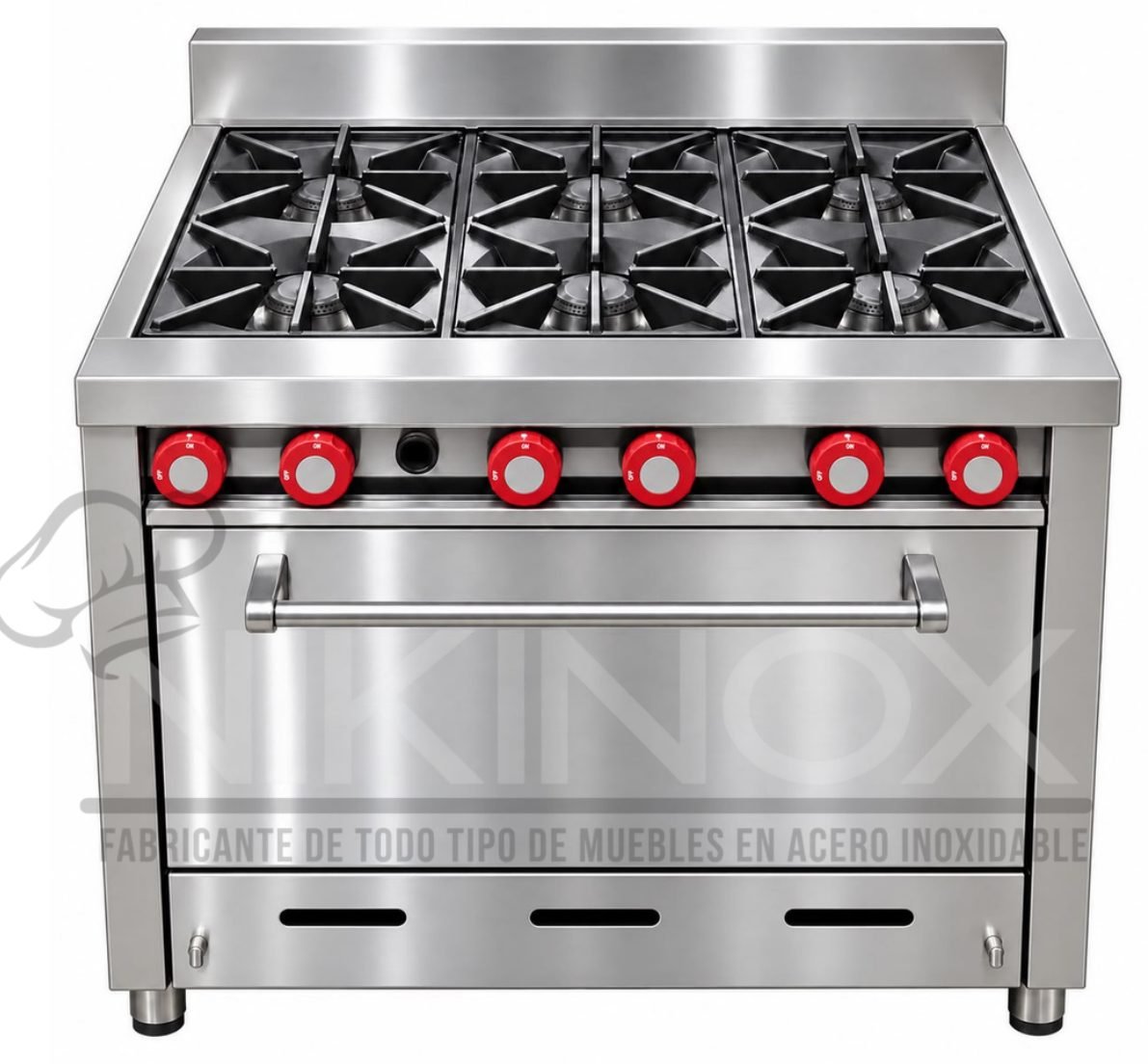 Estufa industrial de 6 quemadores con horno y…